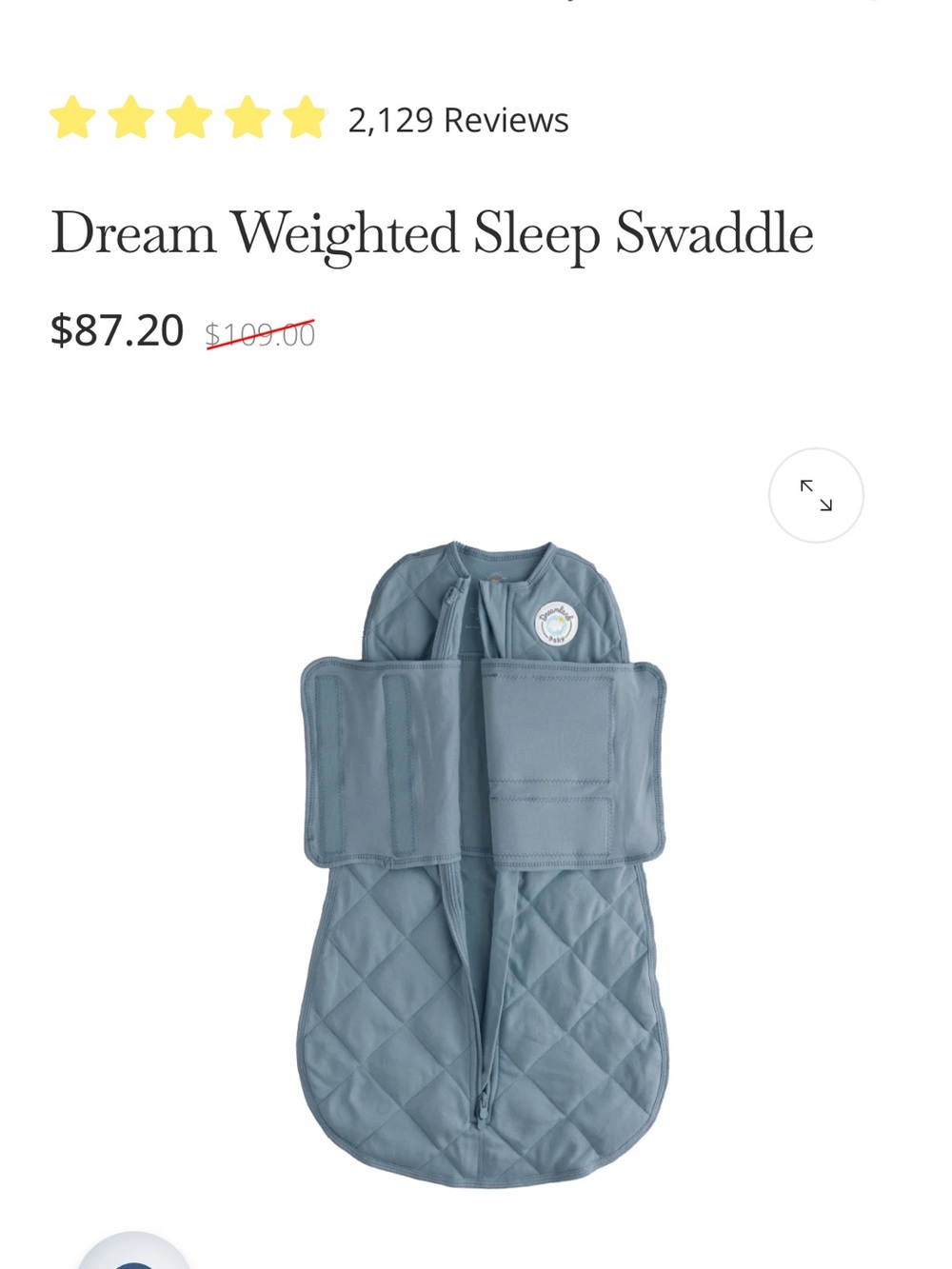 Dreamland Baby Weighted Sleep Swaddle in Ocean Blue